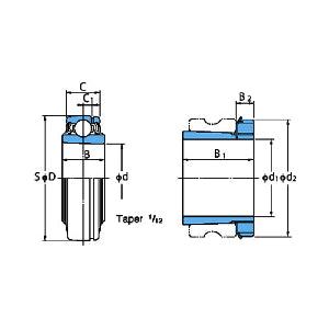 FYH Adapter Sleeve Locking Bearing Insert- Adapter Sleeve UK216 - HE2316, UK Adapter Sleeve Wide Inner Ring Ball Bearing