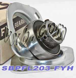 FYH Bearing SBPFL203 17mm Stamped oval 2-Bolt Flanged Mounted Bearing