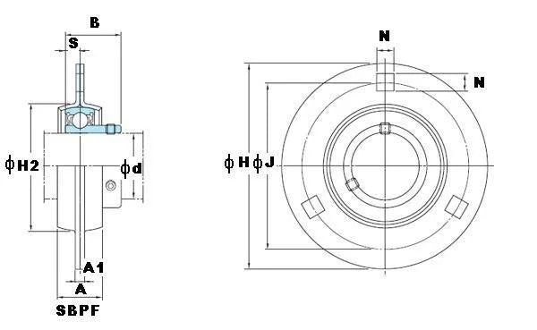 FYH SBPF201-8 1/2 Stamped round 3-Bolt Flanged Mounted Bearing