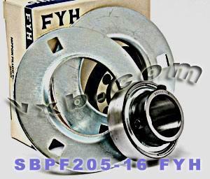 FYH SBPF205-16 1" inch Stamped round 3-Bolt Flanged Mounted Bearing