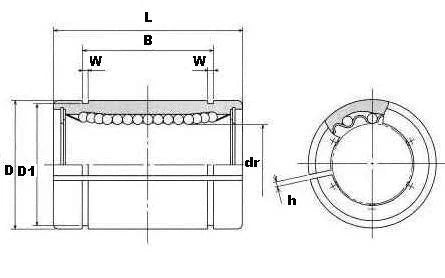 NB SW40AJ 2-1/2" Adjustable Ball Bushings Linear Motion