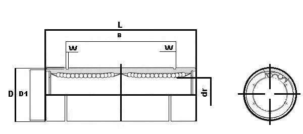 NB SW4WUU 1/4" Ball Bushings Double Wide Linear Motion