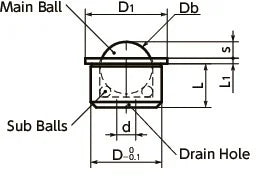 NBK Japan BRUIN-15-N Insert Type Ball Transfer Unit for Upward Facing Applications