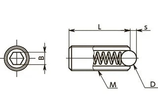 NBK Japan PAF-5-M-P Miniature Heavy Load Ball Plunger - Vibration Resistant