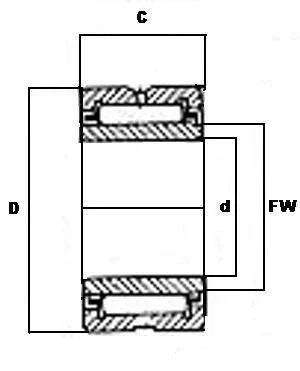 NKI25/30 Needle Roller Bearing 25x38x30mm - Machined Type