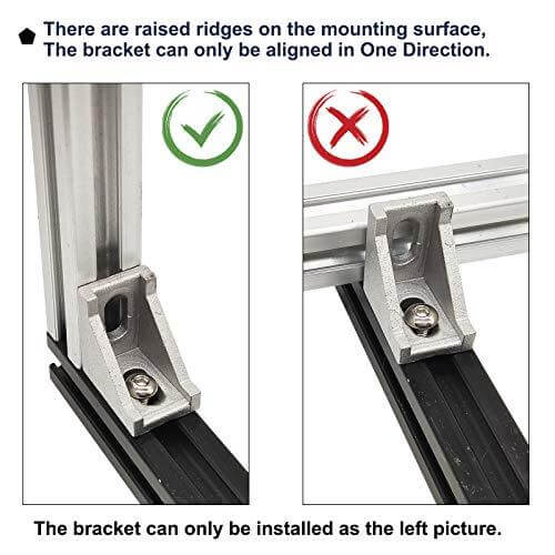 20-Pack Aluminum Profile 2020 Series Corner Bracket/T Nuts/Hex Screw - Rail Accessories