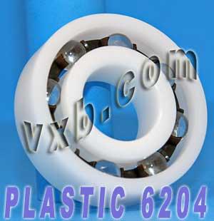Acetal/POM Plastic Bearing 6204 - Glass Balls - 20x47x14mm