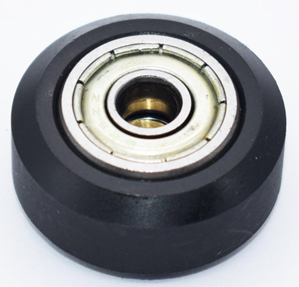 POM 5x24x10mm Polyurethane Rubber Pulley Guide Rail Roller Bearing