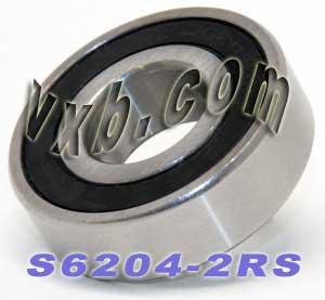 Stainless Steel 6204-2RS Bearing Sealed 20x47x14mm