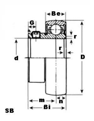 SB202 Ball Bearing Insert 15mm ID - 40mm OD - Set Screw Locking