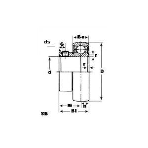 SB206-20 Bearing 1-1/4" Bore Insert Mounted Bearing