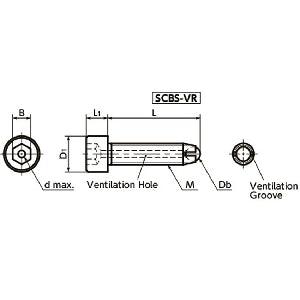 SCBS-M10-25-VR NBK Clamping Cap Vacuum Vented Screws has a full ball to firmly secure workpiece at the contact point.