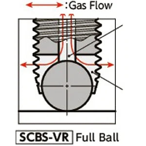 SCBS-M10-50-VR NBK Clamping Cap Vacuum Vented Screws has a full ball to firmly secure workpiece at the contact point.