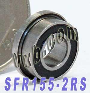 SFR155-2RS Flanged Bearing 5/32" x 5/16" x 1/8" - Sealed