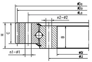 13 Inch Four-Point Contact 325x499x55mm Ball Slewing Ring Bearing - Outside Gear