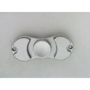 Small Silver look Aluminum Dual Fidget Hand Spinner Toy 42Q