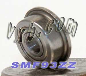 SMF93ZZ 3x9x4 Flanged Bearing Shielded Stainless Steel Bearing