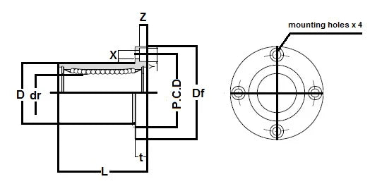 SMSF8 8mm Slide Bush Bushings Miniature Motion Linear Bearing