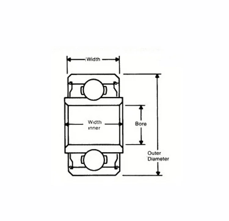 SR144ZZEE Stainless Steel Miniature Ball Bearing 1/8" x 1/4" x 3/32" Extended Inner Ring
