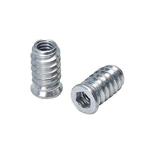 Threaded Inserts for Wood 1/4-20 Furniture Screw in Threaded Insert Nuts 20mm Length Pack of 40