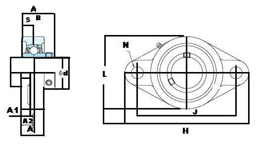 UCFL-212-38 FYH Bearing 2 3/8 Flanged Mounted Bearing