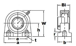 UCPA205 Bearing 25mm Set Screw Tapped Base Pillow Block Bearing