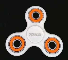 White Fidget Hand Spinner Toy - Center Ceramic Bearing, 3 outer colored Bearing 42Q