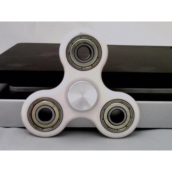 White Fidget Hand Spinner Toy - Center Full Ceramic ZrO2 Bearing, 3 Shielded Bearing & 2 Silver caps 42Q