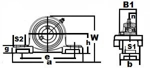 1-1/2" Bearing UCP208-24 Black Oxide Plated Insert + Pillow Block Cast Housing Mounted Bearing