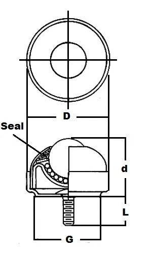1-1/2" Stud Type transfer SBT-1-1/2" CS/SS 3/8" Threaded Stem