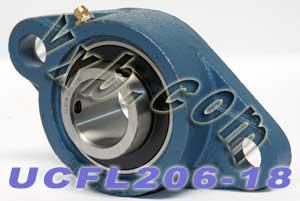 1-1/8 Bearing UCFL-206-18 + 2-Bolt Flanged Housing Mounted Bearing
