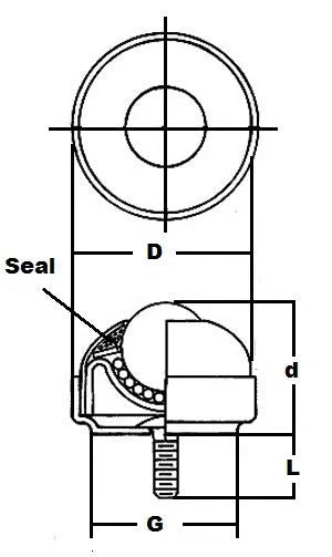 1-Stud Type transfer SBT-1-CS/SS 1/4" Threaded Stem Bearing