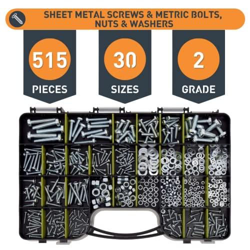 1,000pcs Hardware Assortment - Screws, Nuts, Bolts & Washers Kit