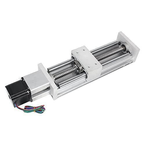 100mm Stroke CNC Linear Stage Motion Actuator, Double Optical Axis X Y Z Axis Linear Slide Rail Aluminum Alloy Cross Sliding Table SBR16 Linear Rail Guide SFU1605 Ballscrew for CNC