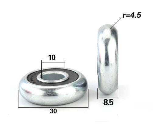 10x30x8.5 Round Type Track Window/Door Guide Sealed Bearing