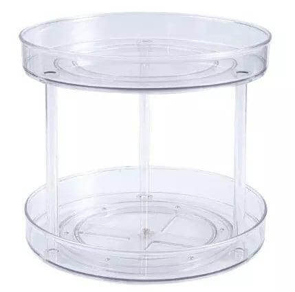 11" Double Layer Acrylic Plastic Lazy Susan Turntable Organizer