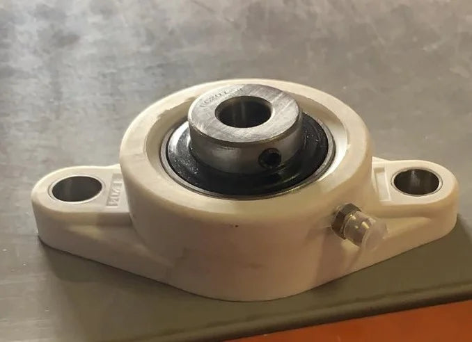 1/2" Bearing PUCFL201-8 + 2-Bolt Flanged Plastic Housing Mounted Bearing
