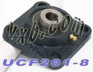 1/2 Bearing UCF-201-8 + Square Flanged Cast Housing Mounted Bearing