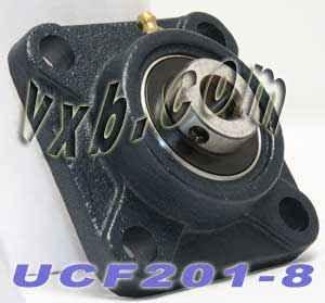 1/2 Bearing UCF-201-8 + Square Flanged Cast Housing Mounted Bearing