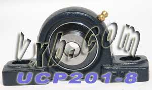 1/2 Bearing UCP201-8 + Pillow Block Cast Housing Mounted Bearing