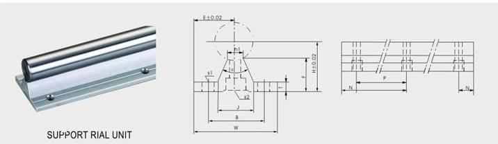 12mm 55 Rail Guideway System Linear Motion