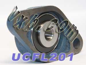 12mm Bearing UCFL-201 + 2-Bolt Flanged Cast Housing Mounted Bearing