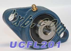 12mm Bearing UCFL-201 + 2-Bolt Flanged Cast Housing Mounted Bearing