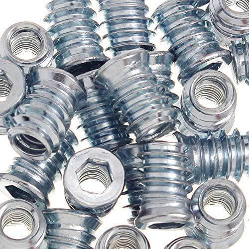 40-Pack 1/4-20 Threaded Wood Inserts for Hex Drive 1/4" inch Wood Nuts
