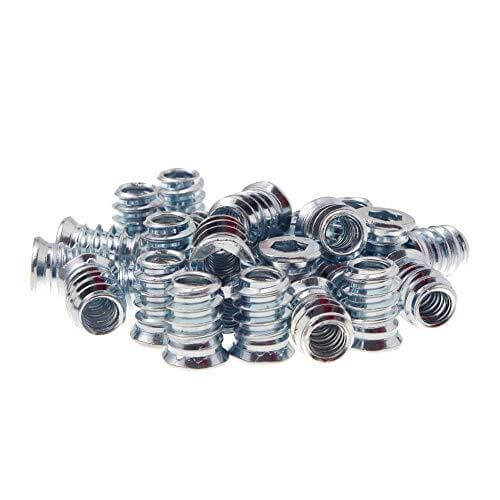 40-Pack 1/4-20 Threaded Wood Inserts for Hex Drive 1/4" inch Wood Nuts