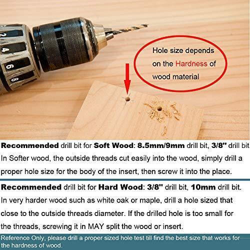 40-Pack 1/4-20 Threaded Wood Inserts for Hex Drive 1/4" inch Wood Nuts