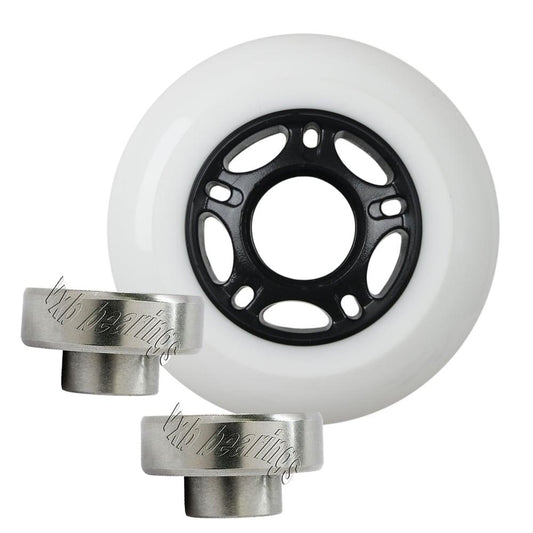 1/4" ID 2.83" (72mm) OD Heavy Duty Luggage White Wheel Set