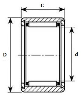 14x22x16mm Shell-Type Needle Bearing 14mm x 22mm x 16mm