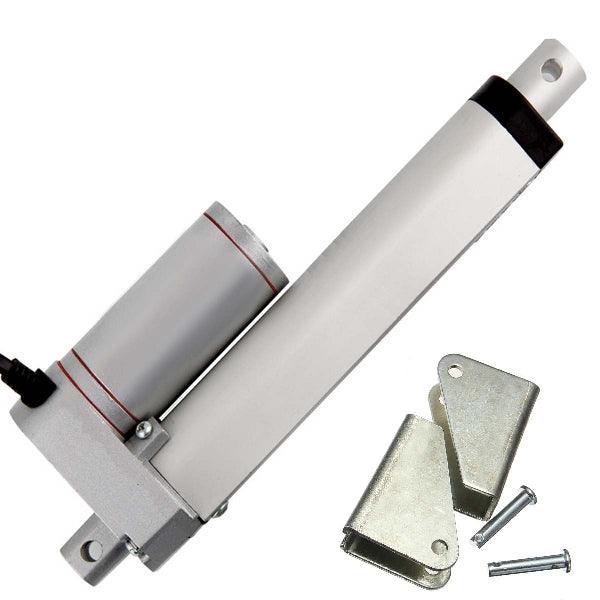 16 Inch Stroke 1000N 225 lbs DC 12 Volt Linear Actuator - mounting brackets