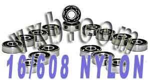 16 inline Skate Bearing Nylon Cage Open